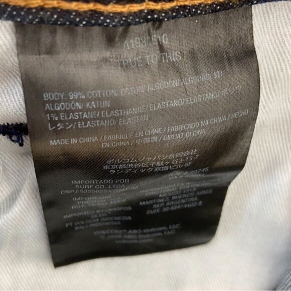 Volcom men jeans 2X4 skinny dark blue stretchy denim conscious water size 34 - Picture 7 of 11